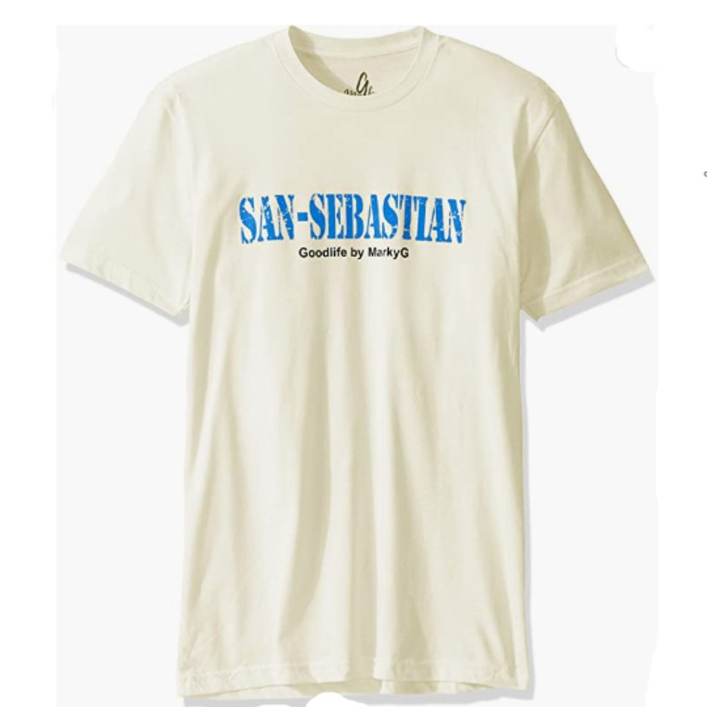 Marky G Apparel Men's 6410- SAN SEBASTIAN Printed T-shirt -NATURAL- SIZE MEDIUM